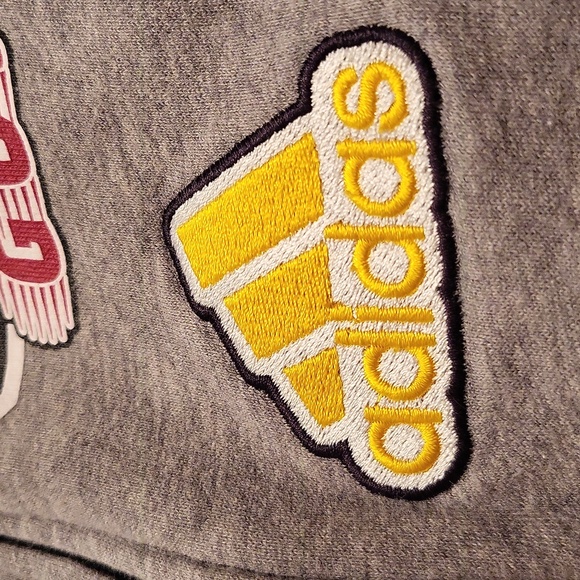 Adidas embroidered zip up navy/grey sweater - Picture 4 of 5